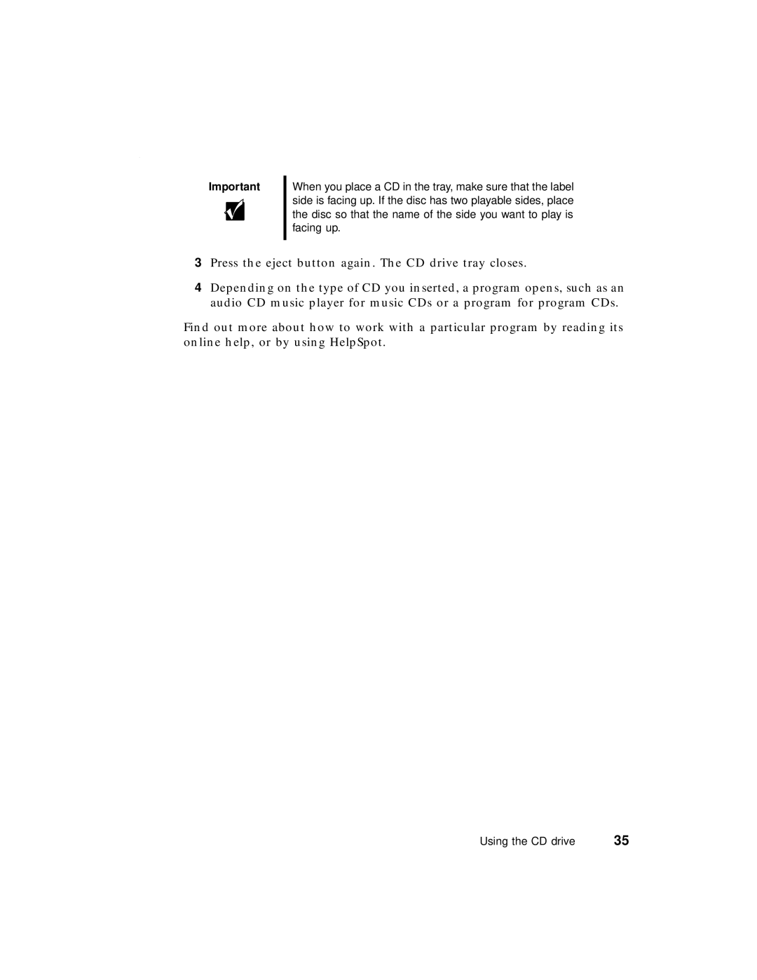 Gateway PC manual Using the CD drive 