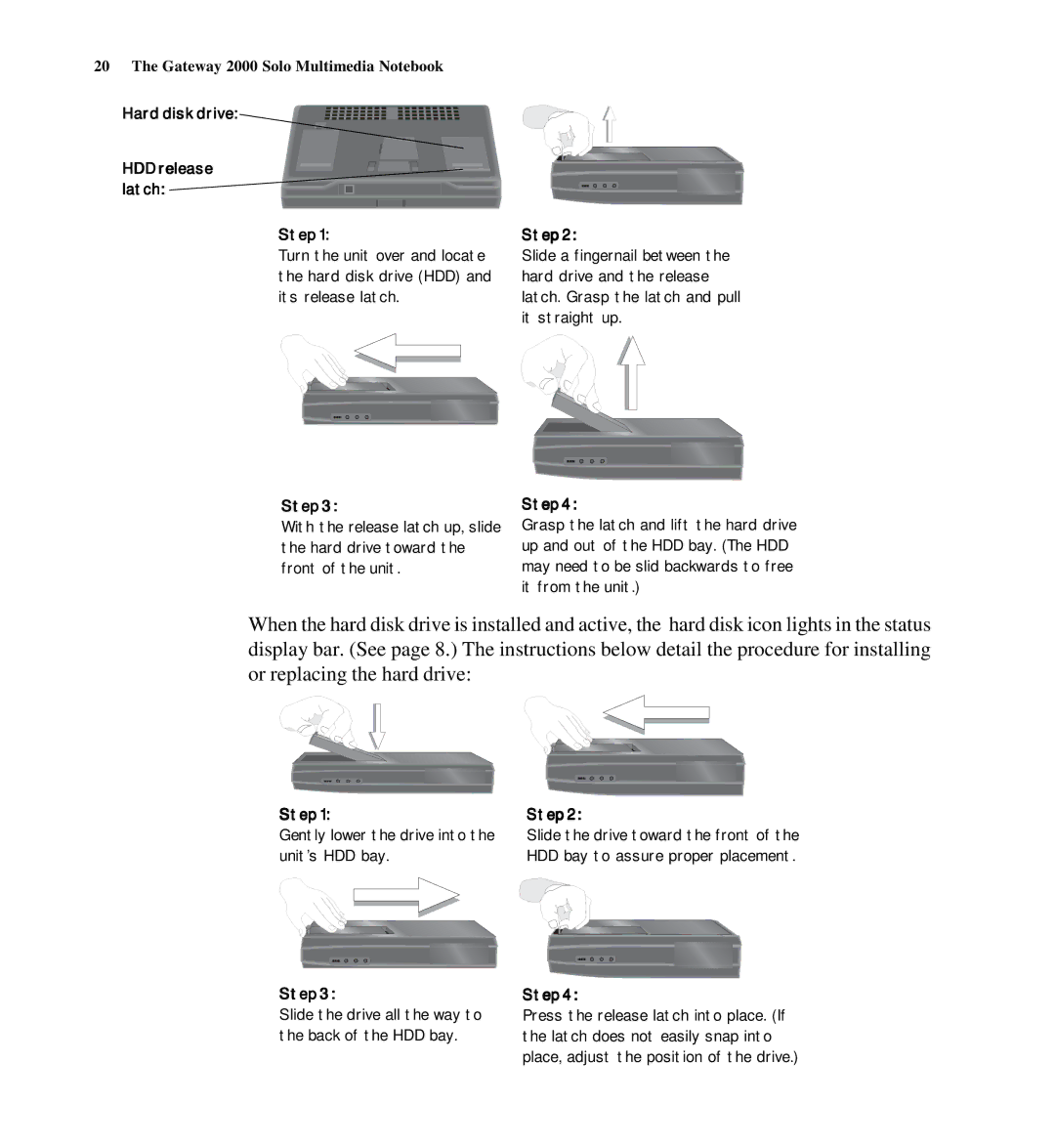 Gateway SYSMAN017AAUS manual Hard disk drive 