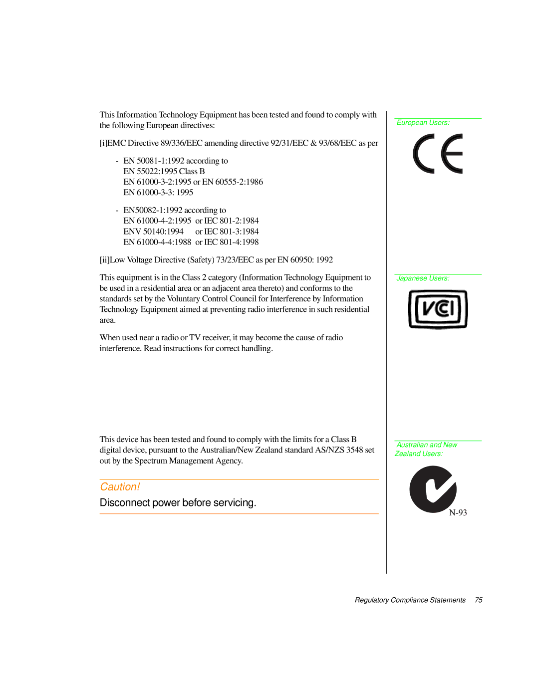 Gateway TM 5150 manual Disconnect power before servicing 