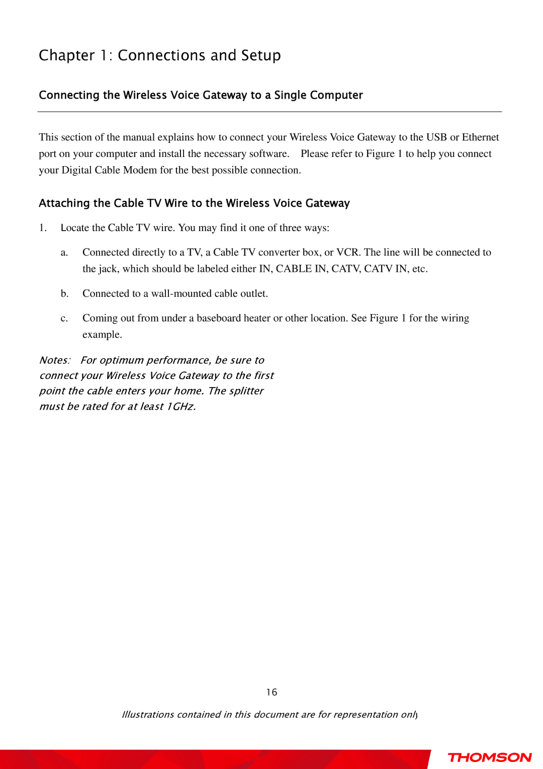 Gateway TWG870 user manual Connecting the Wireless Voice Gateway to a Single Computer 