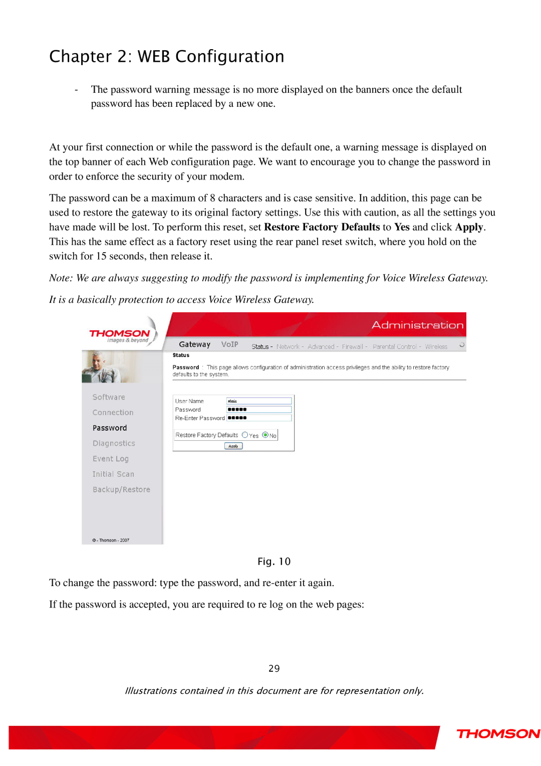 Gateway TWG870 user manual WEB Configuration 