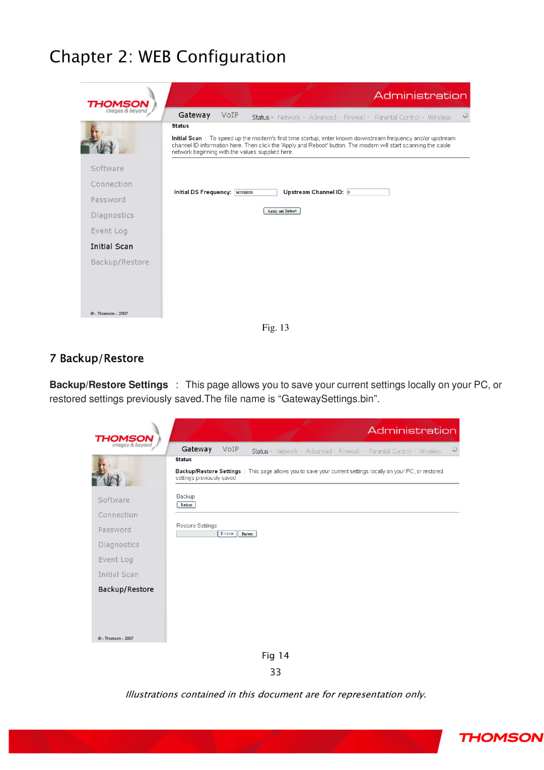 Gateway TWG870 user manual Backup/Restore 