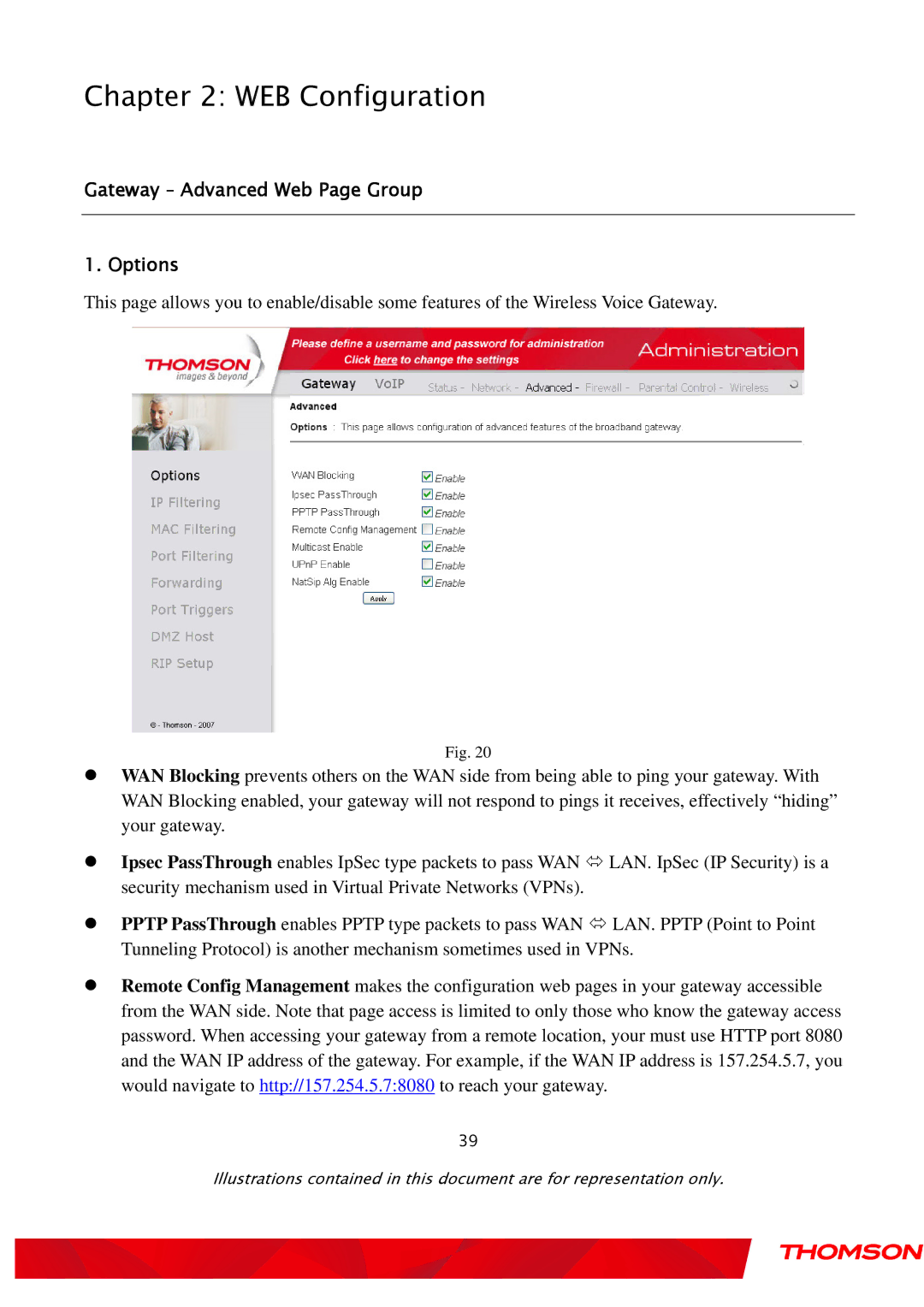 Gateway TWG870 user manual Gateway Advanced Web Page Group Options 