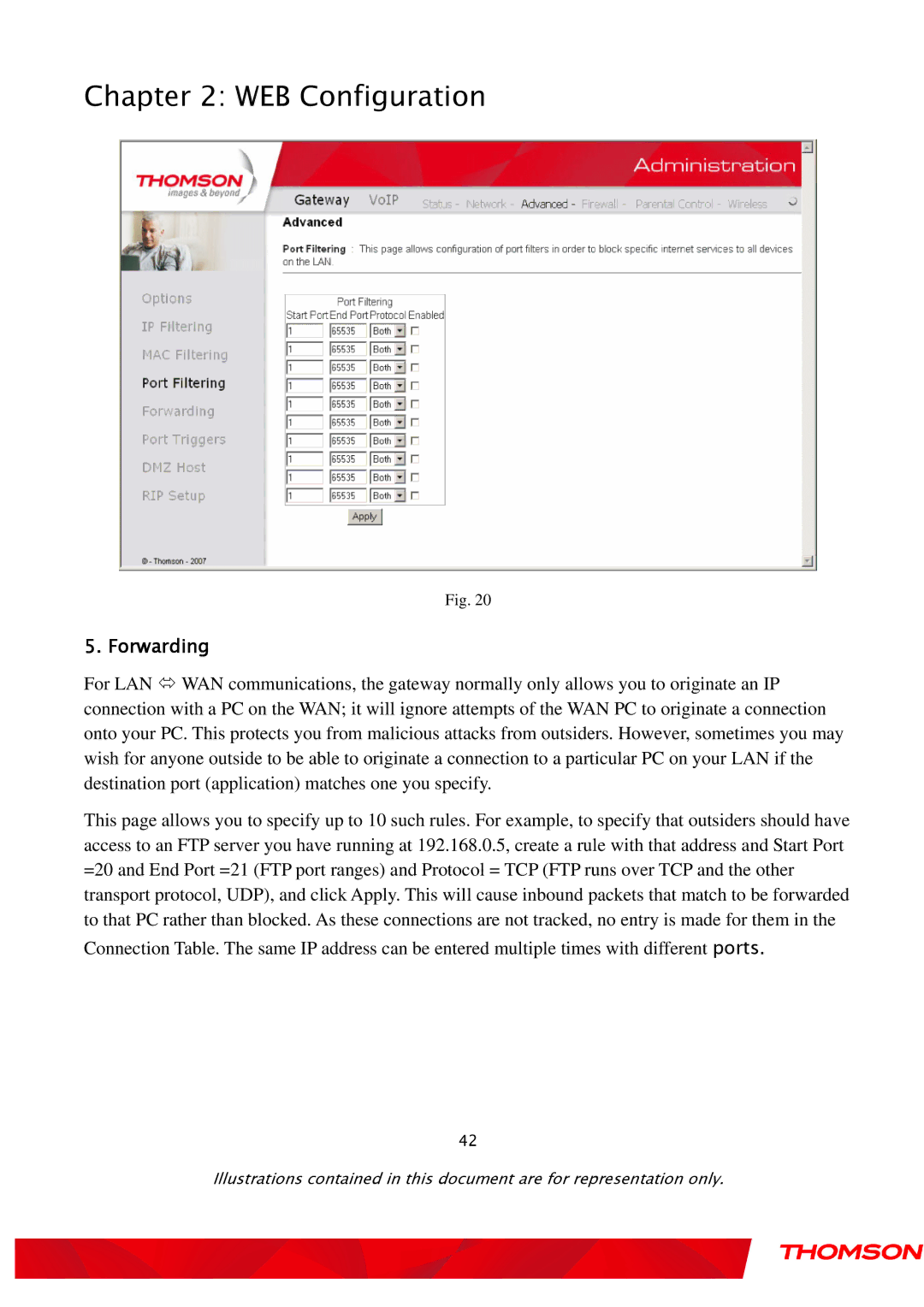 Gateway TWG870 user manual Forwarding 