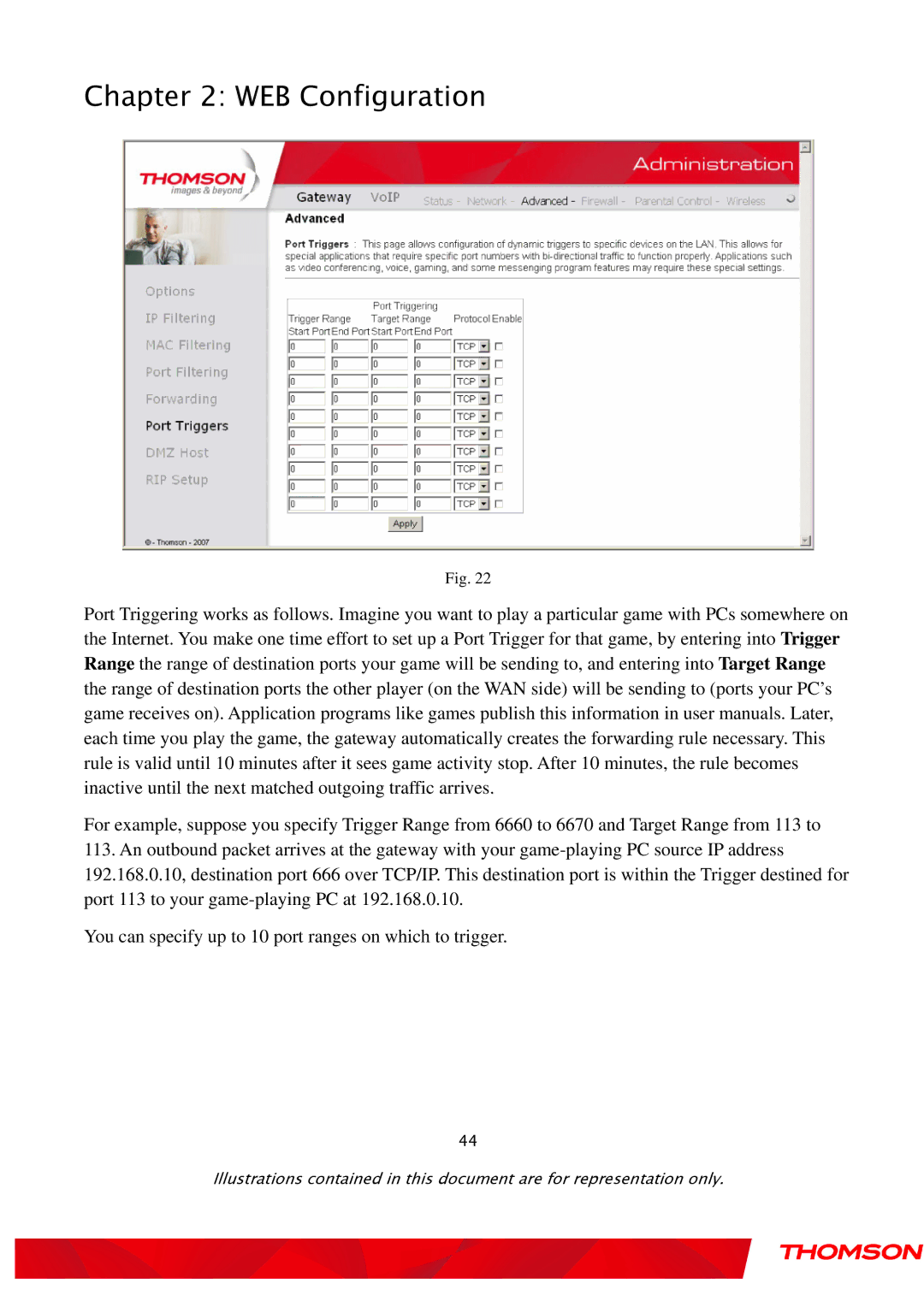 Gateway TWG870 user manual WEB Configuration 