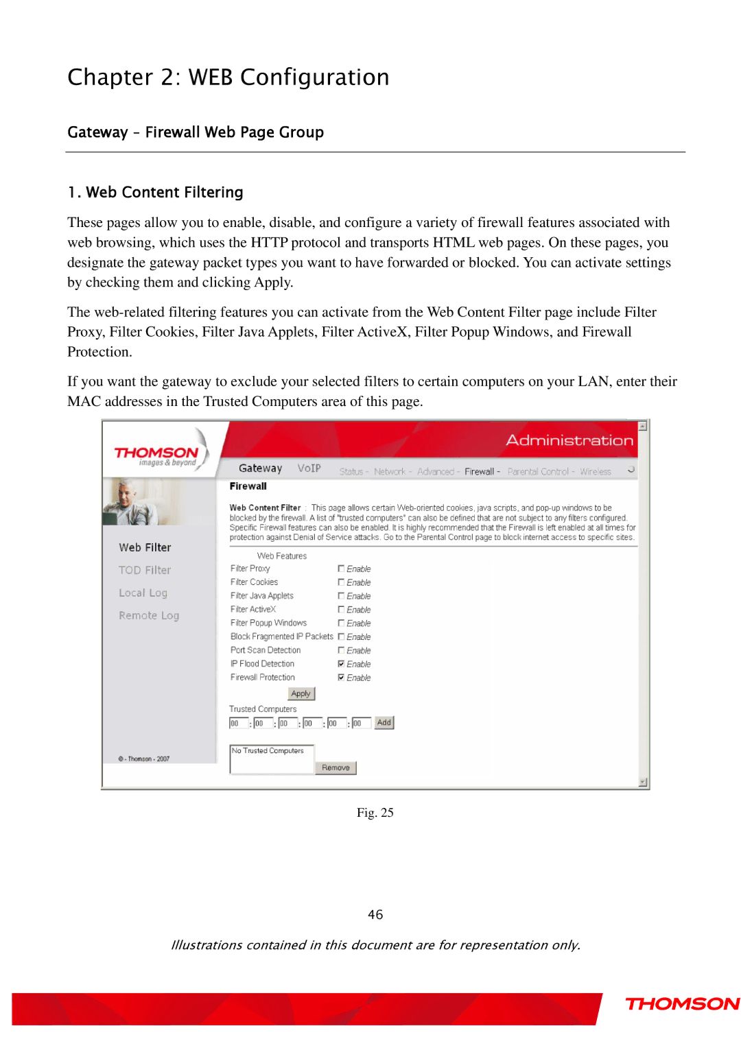 Gateway TWG870 user manual Gateway Firewall Web Page Group Web Content Filtering 