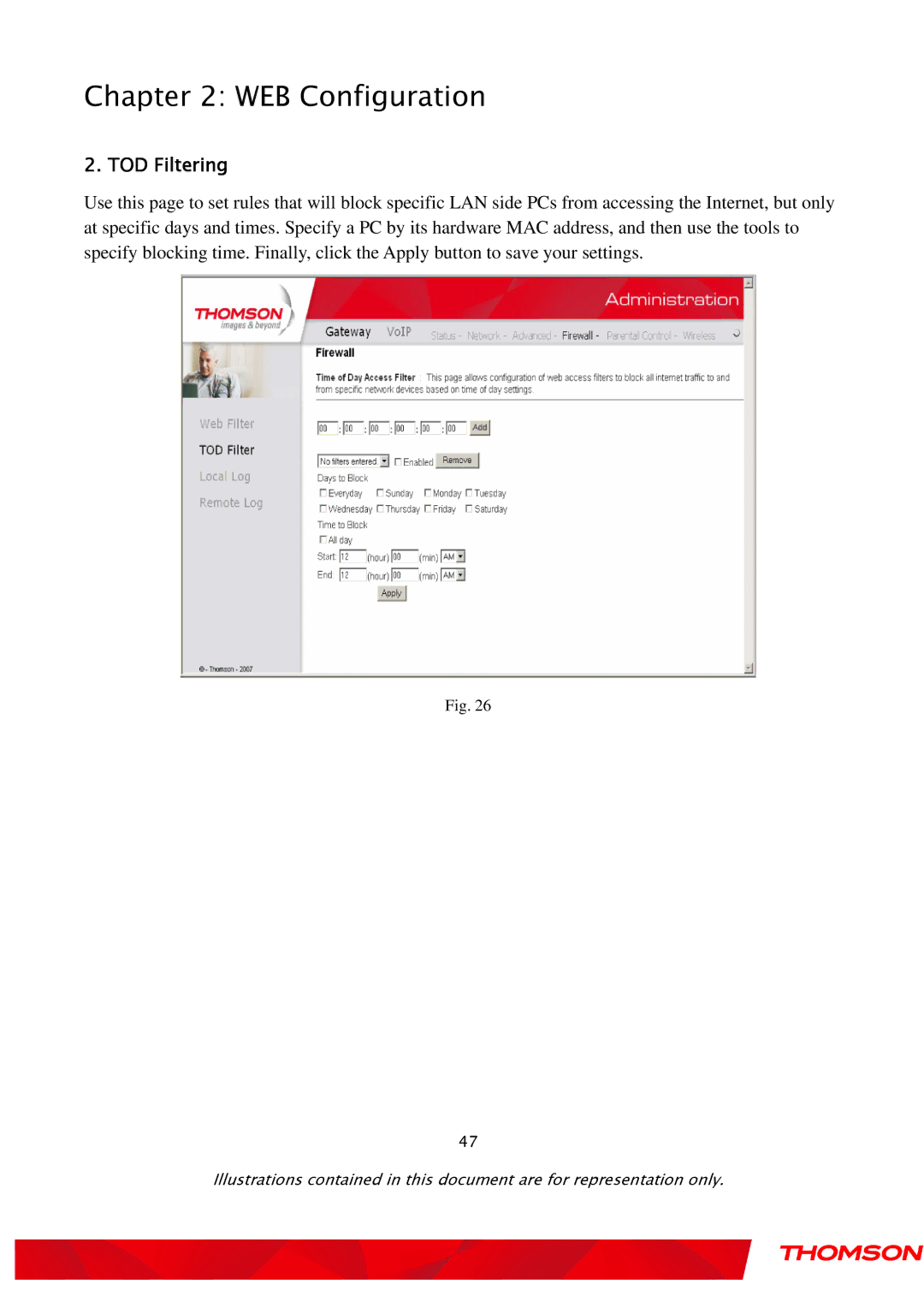 Gateway TWG870 user manual TOD Filtering 