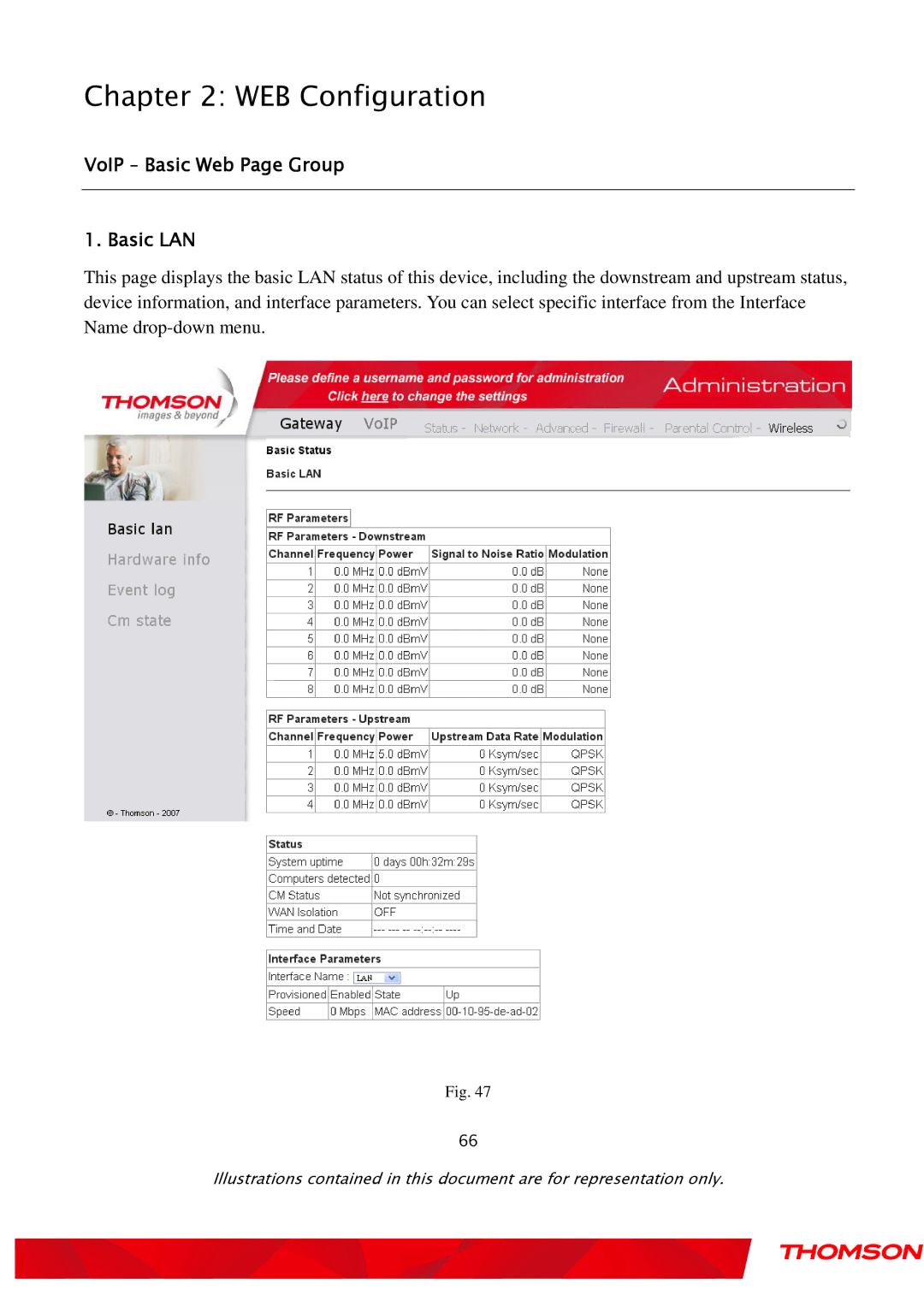 Gateway TWG870 user manual VoIP Basic Web Page Group Basic LAN 