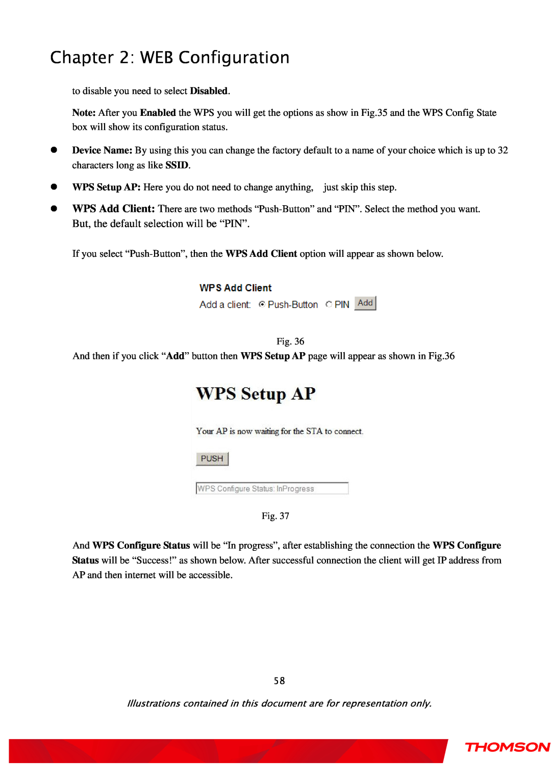 Gateway TWG870 user manual WEB Configuration, But, the default selection will be “PIN” 