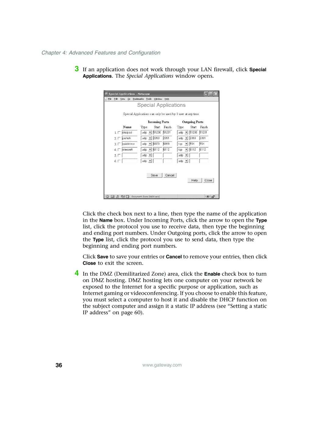 Gateway WBR-100 manual Advanced Features and Configuration 