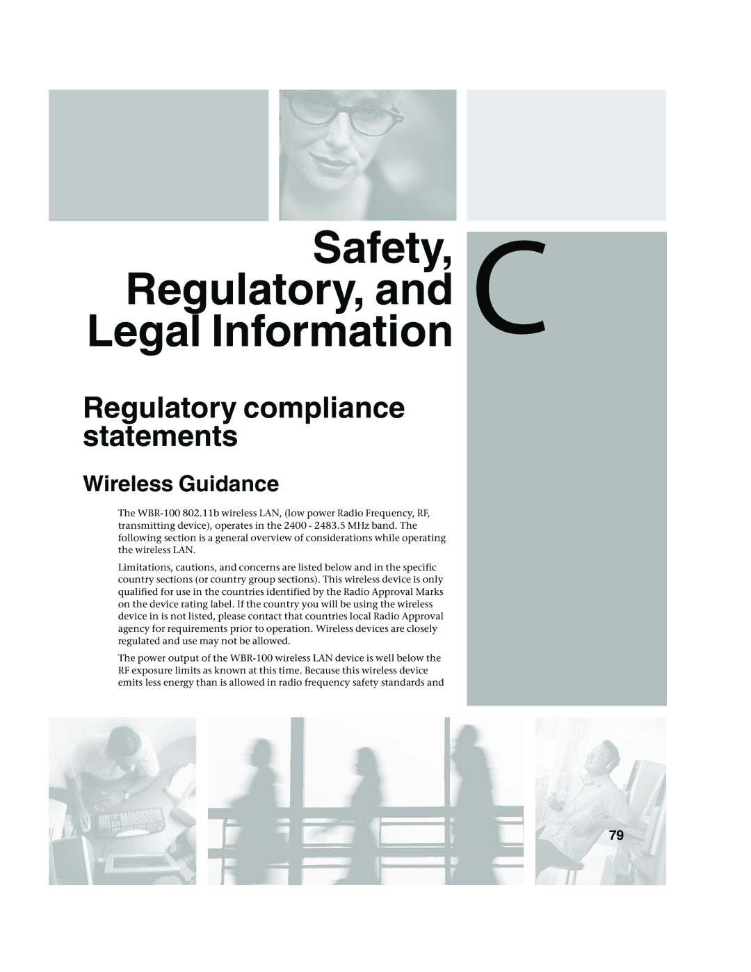 Gateway WBR-100 manual Regulatory compliance statements, Wireless Guidance 