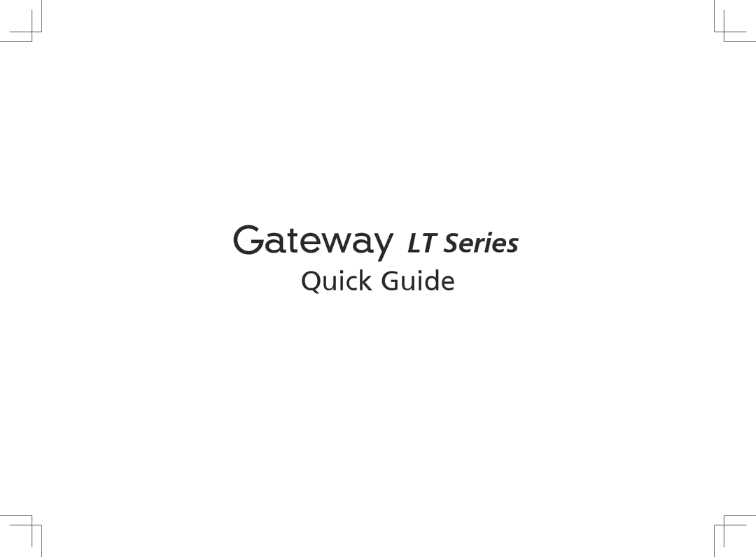 Gateway ZA8 manual LT Series 