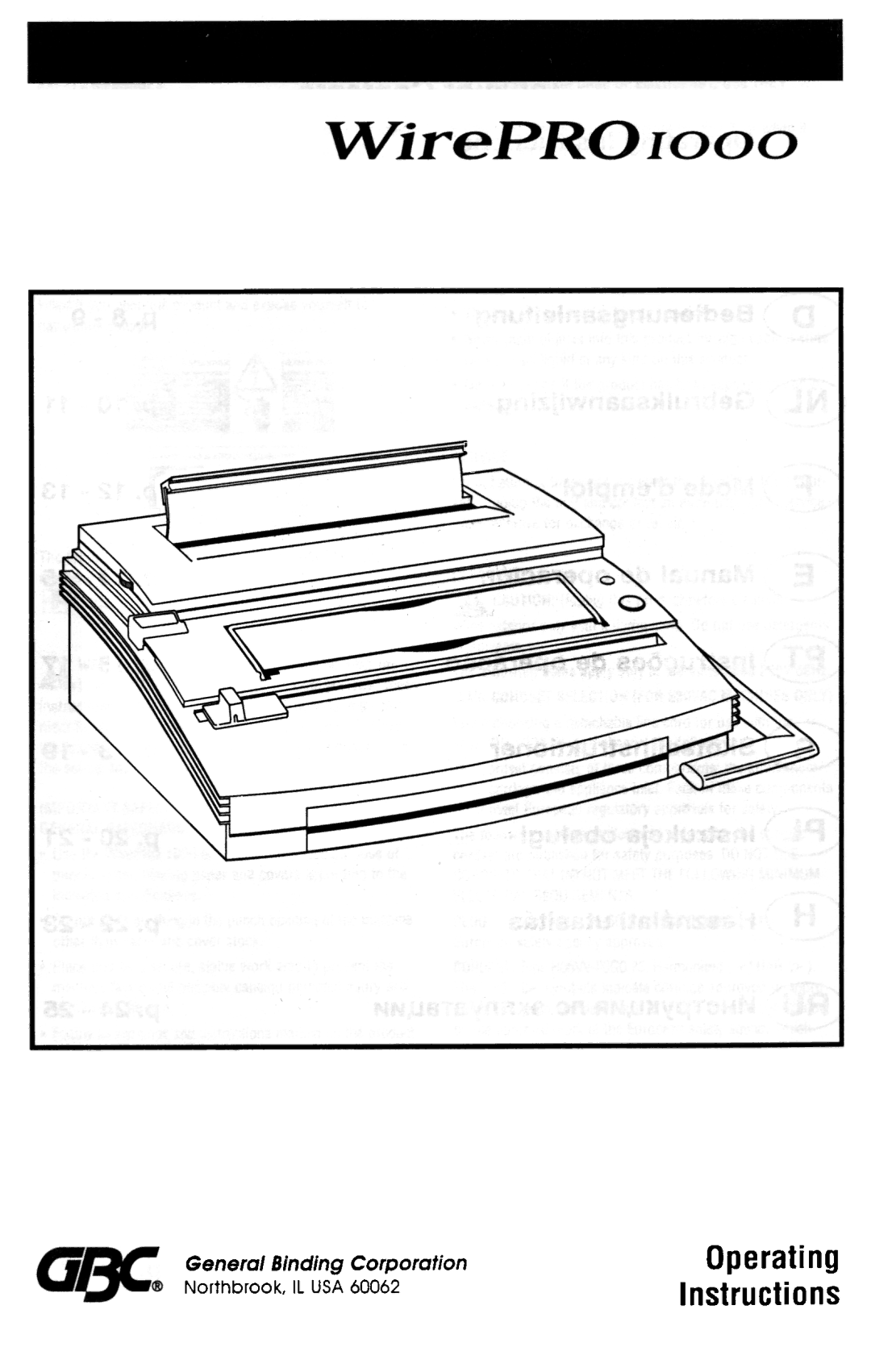 GBC 1000 manual Operating Instructions 