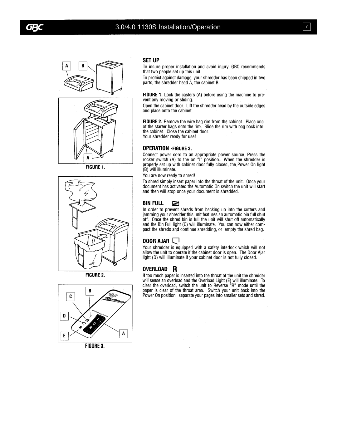 GBC service manual 4.0 1130S Installation/Operation 