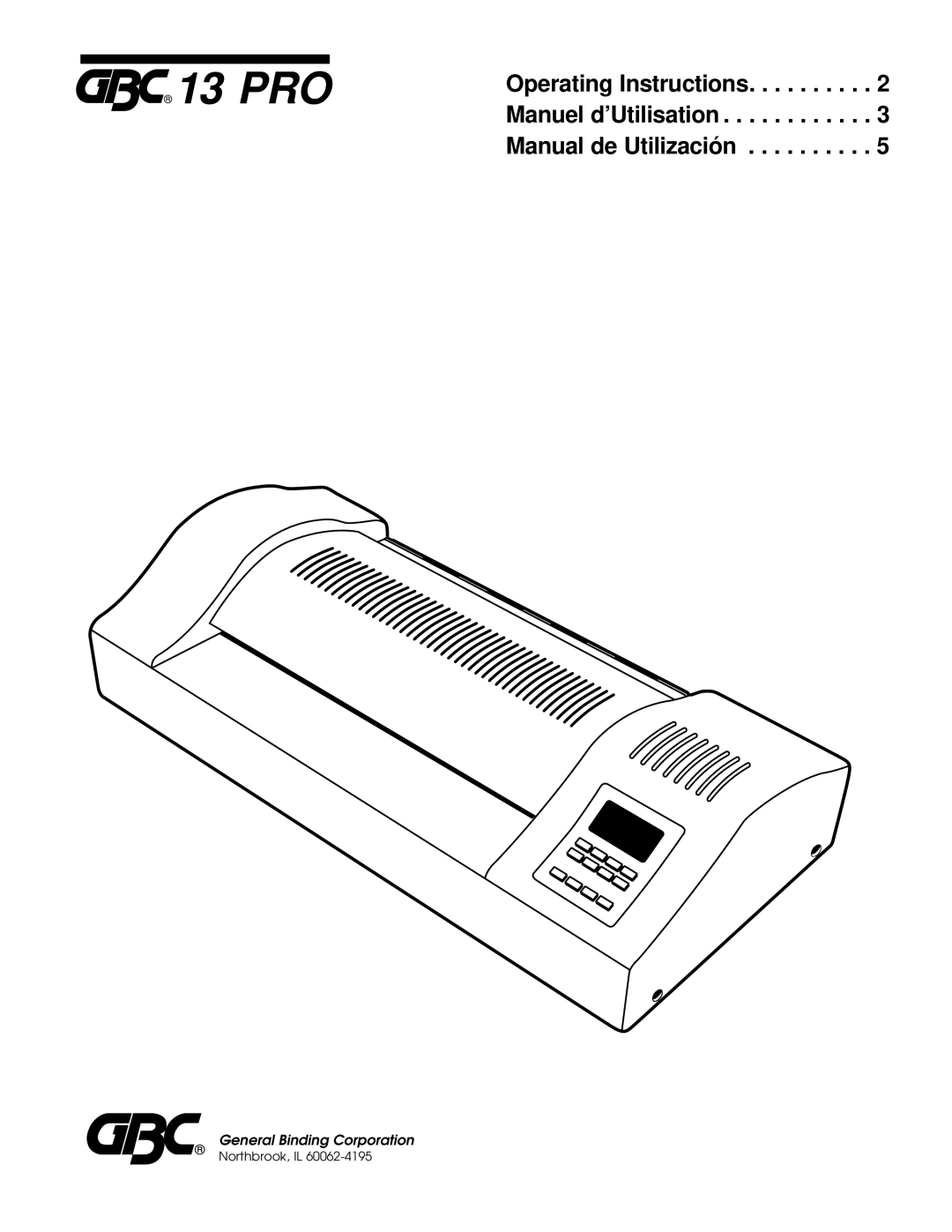 GBC 13 PRO operating instructions 