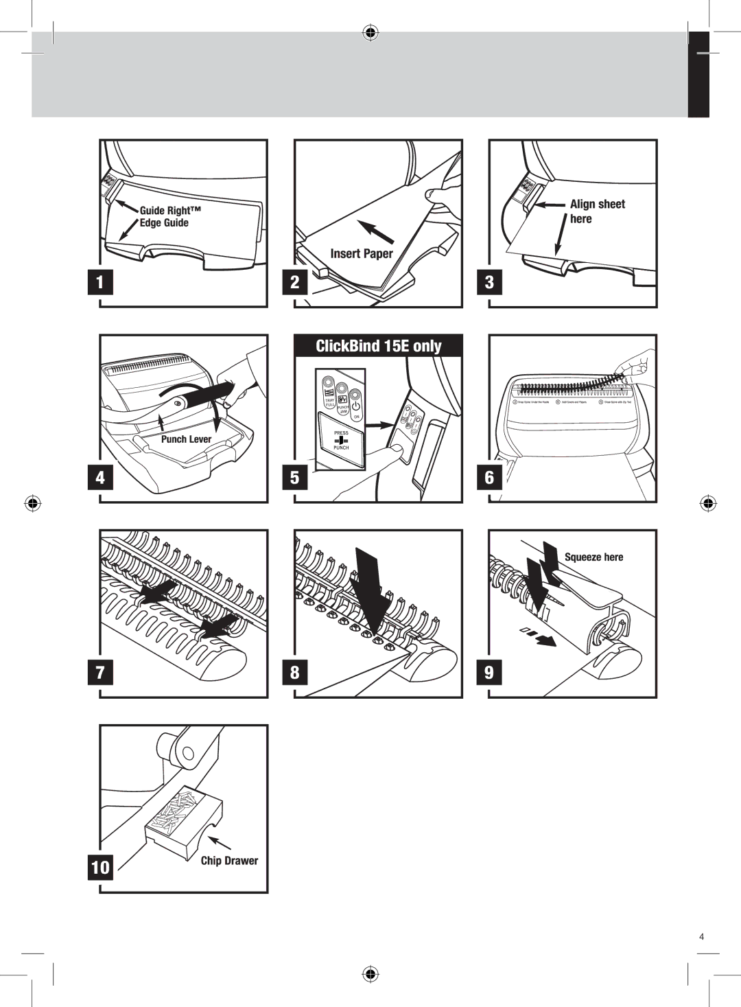 GBC instruction manual ClickBind 15E only 