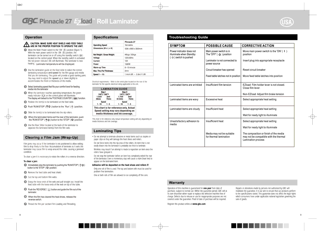 GBC 27 manual 