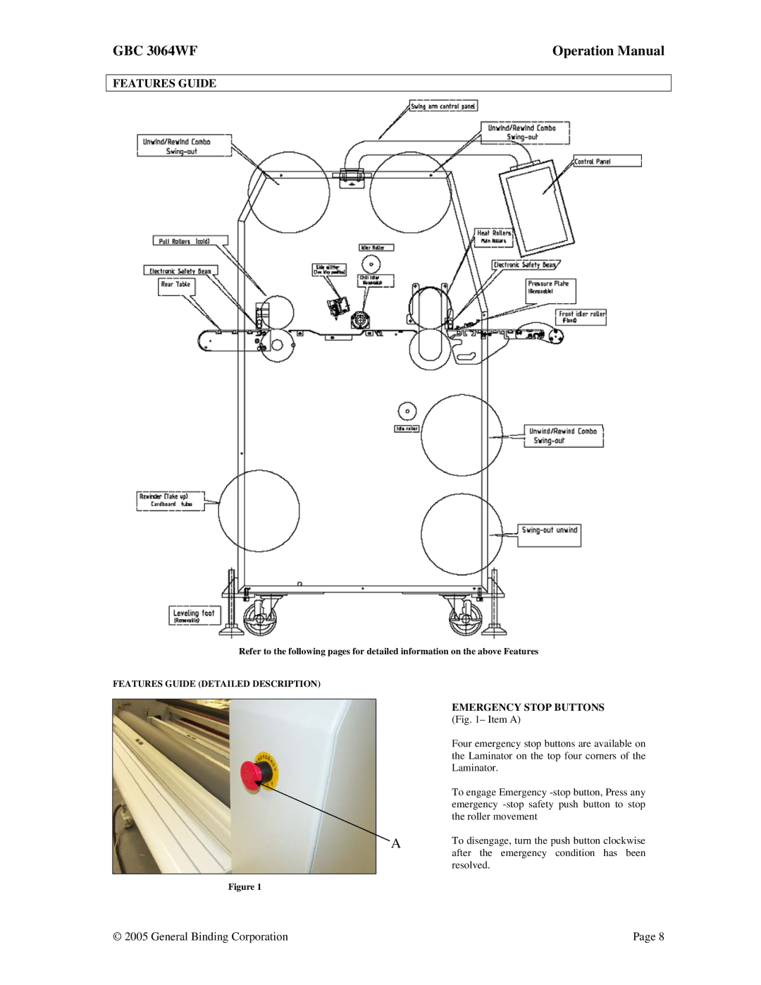 GBC 3064WF operation manual Features Guide 