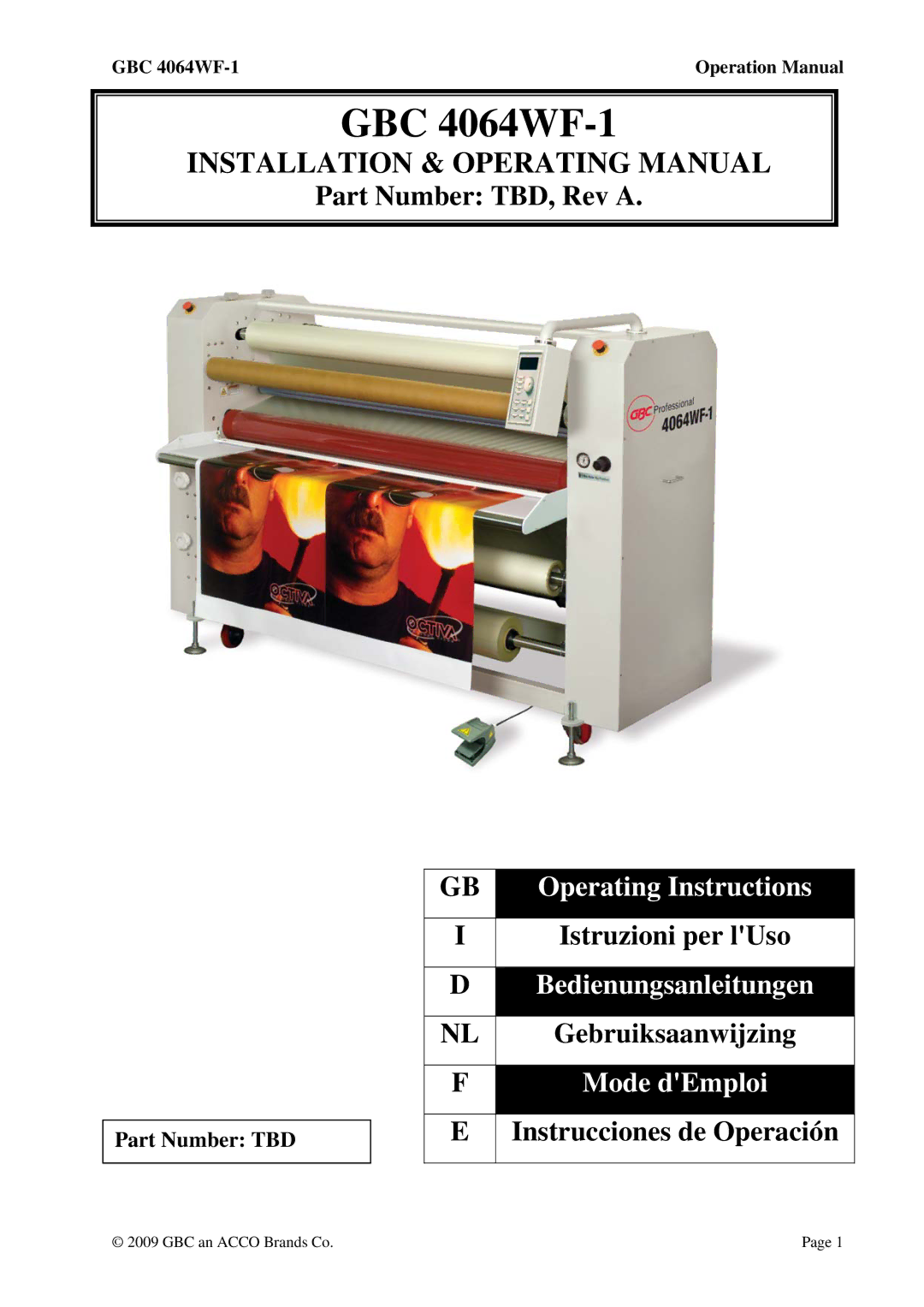 GBC 4064WF-1 operation manual Operating Instructions 