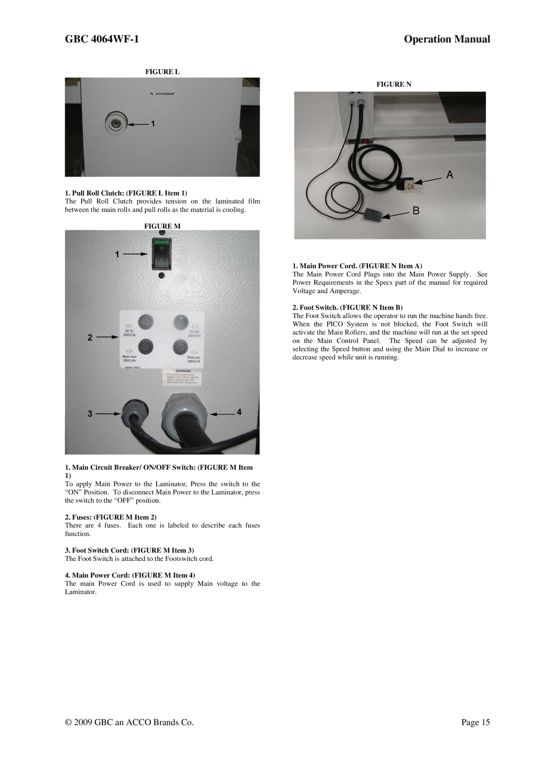 GBC 4064WF-1 operation manual Figure L 