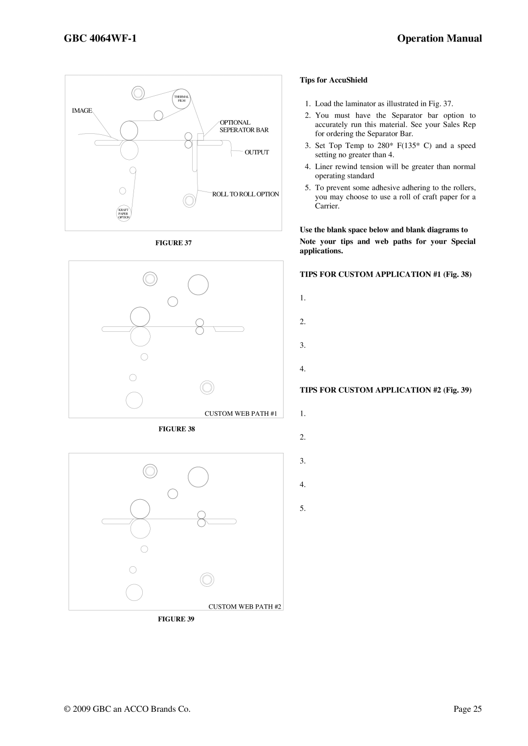 GBC 4064WF-1 operation manual Tips for AccuShield 