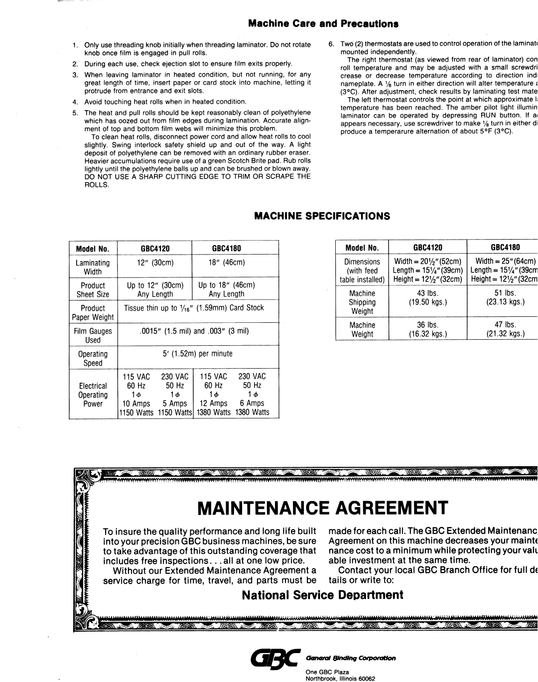 GBC 4120, 4180 manual 