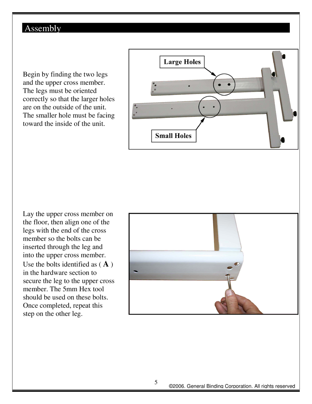 GBC 45 manual Assembly 