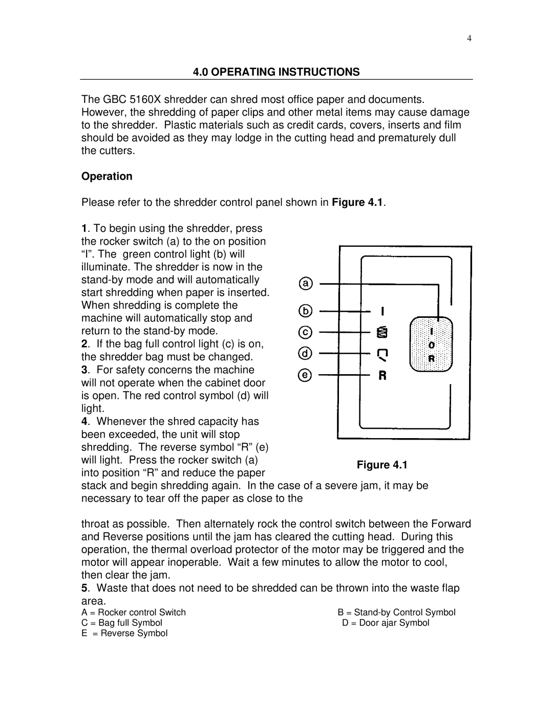 GBC 5160X service manual Operating Instructions, Operation 