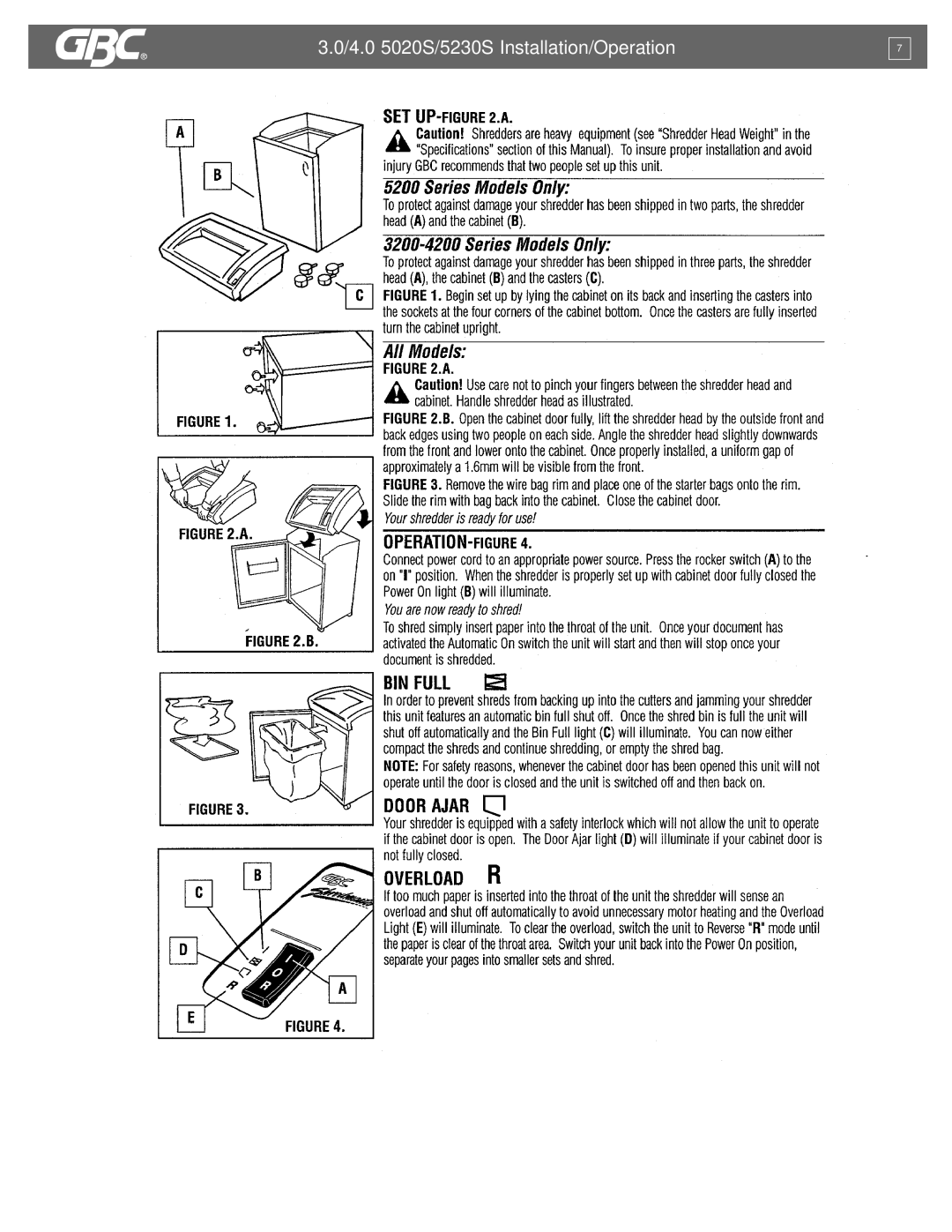 GBC service manual 4.0 5020S/5230S Installation/Operation 