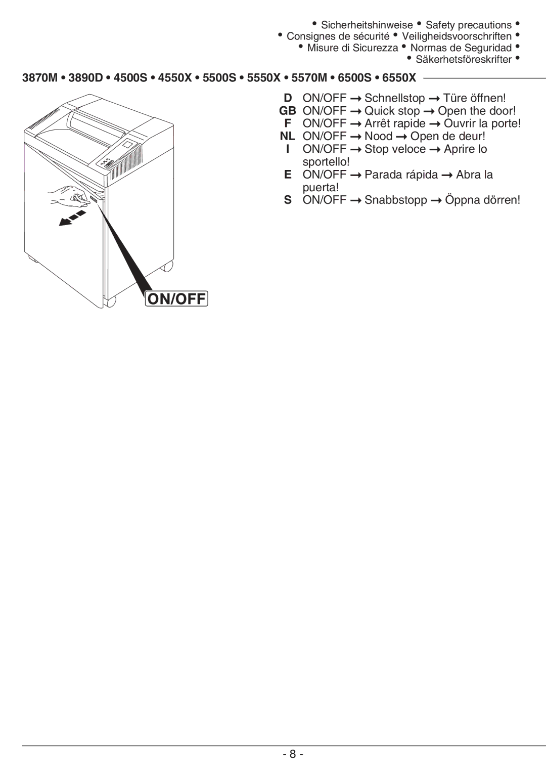 GBC 6550X manual 3870M 3890D 4500S 4550X 5500S 5550X 5570M 6500S 