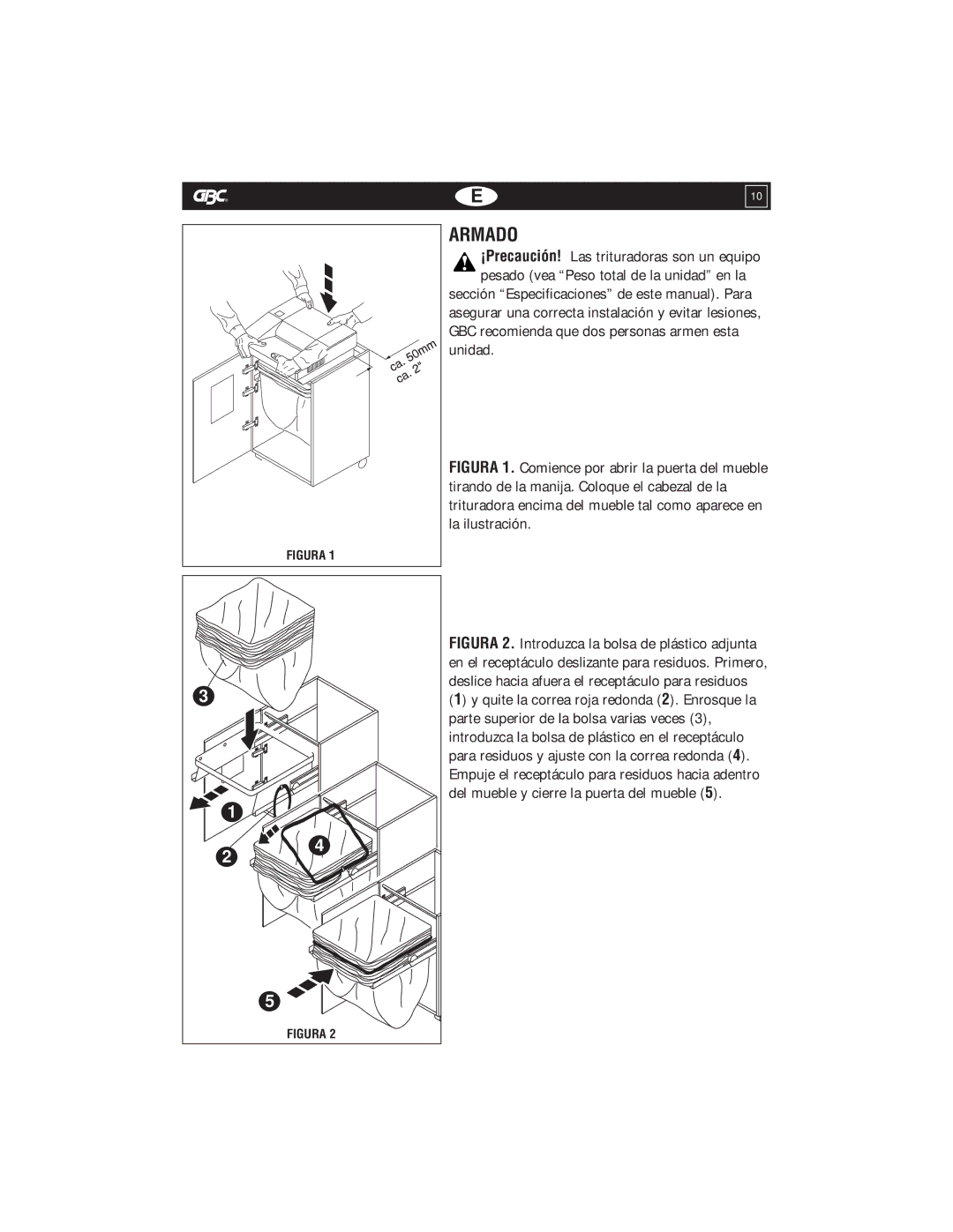 GBC 5570X warranty Armado, Unidad, La ilustración, Parte superior de la bolsa varias veces 