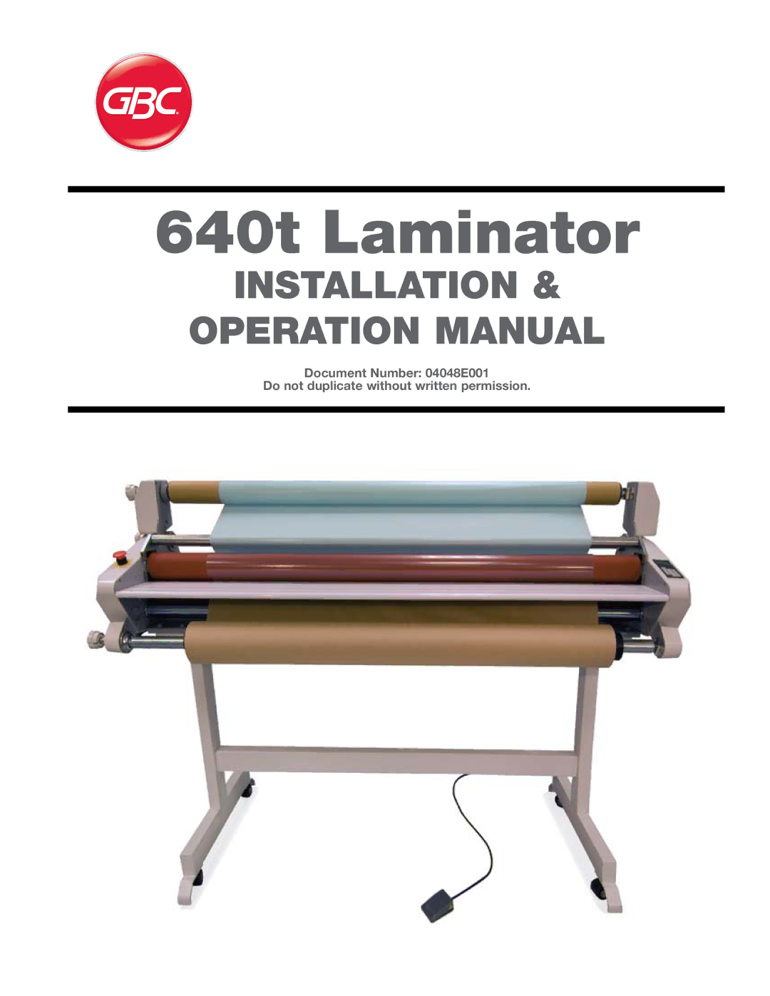 GBC 640T operation manual 640t Laminator 