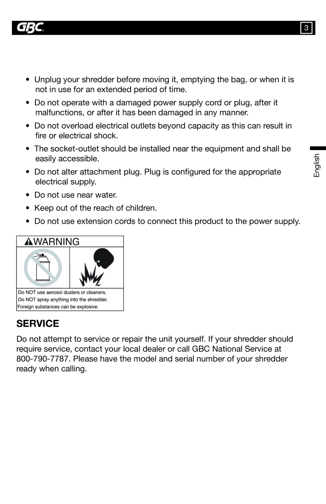 GBC 7500S, 7550X warranty Electrical Safeguards 