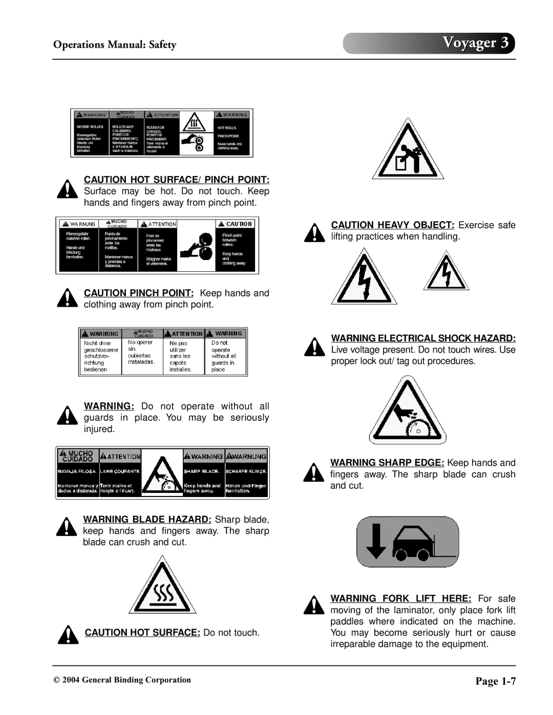 GBC 930-032 operation manual Voyager 