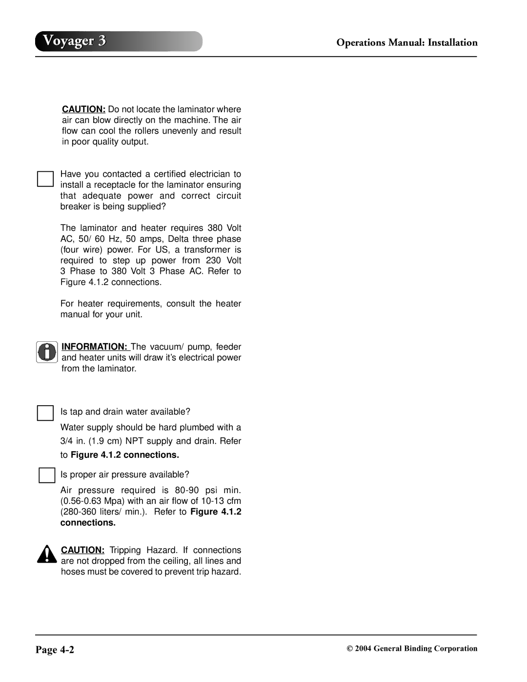 GBC 930-032 operation manual To .1.2 connections 