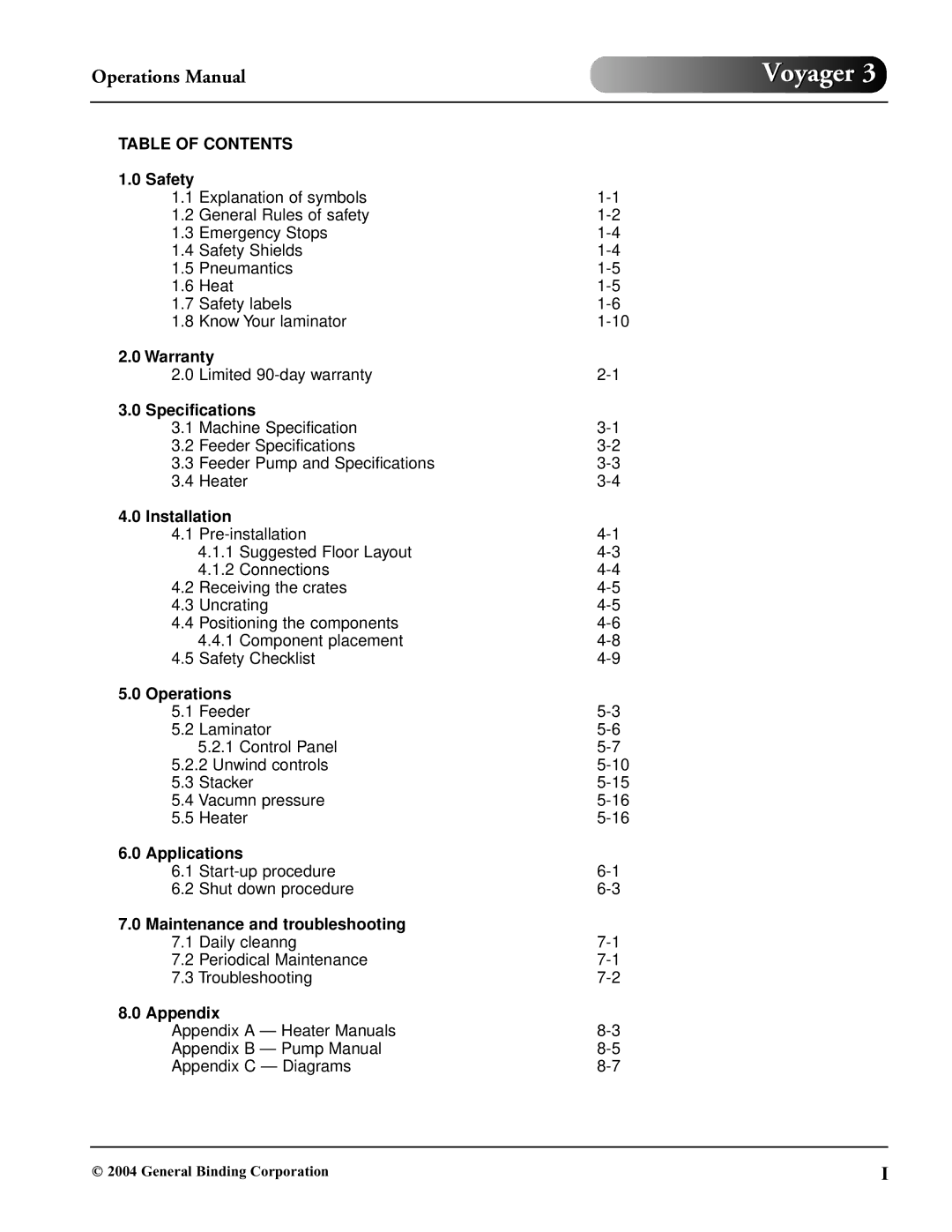 GBC 930-032 operation manual Voyager 