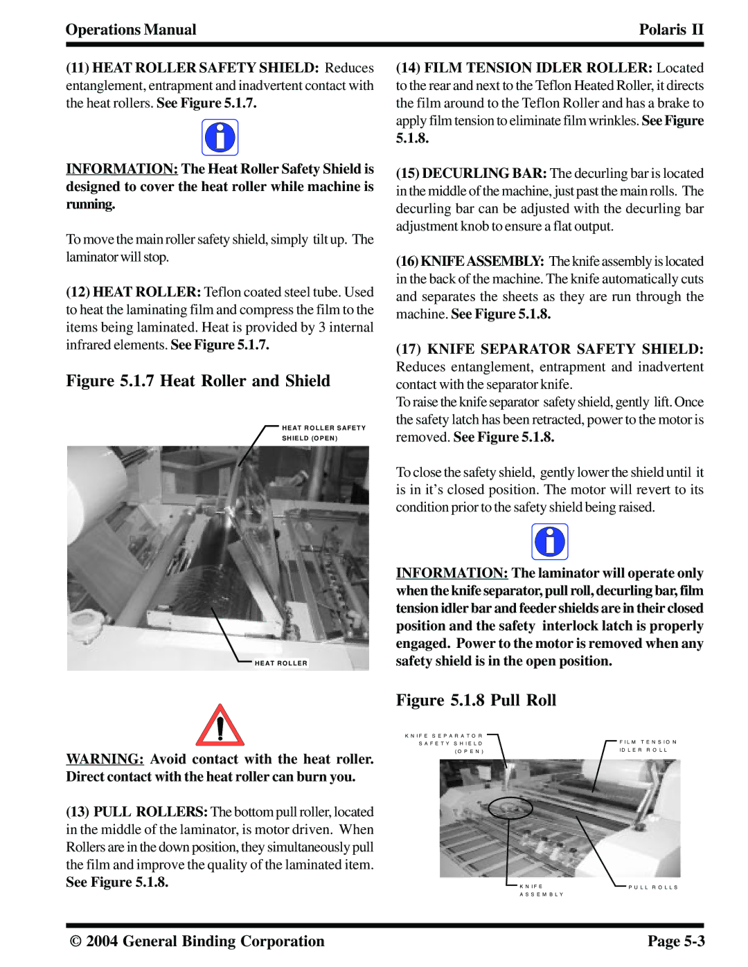 GBC 930-115 manual Heat Roller and Shield 