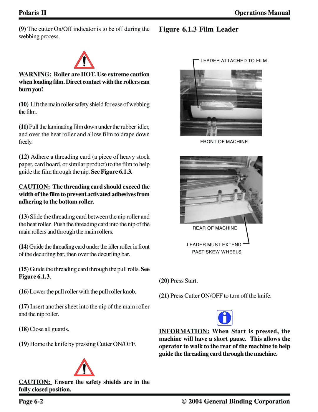 GBC 930-115 manual Film Leader 