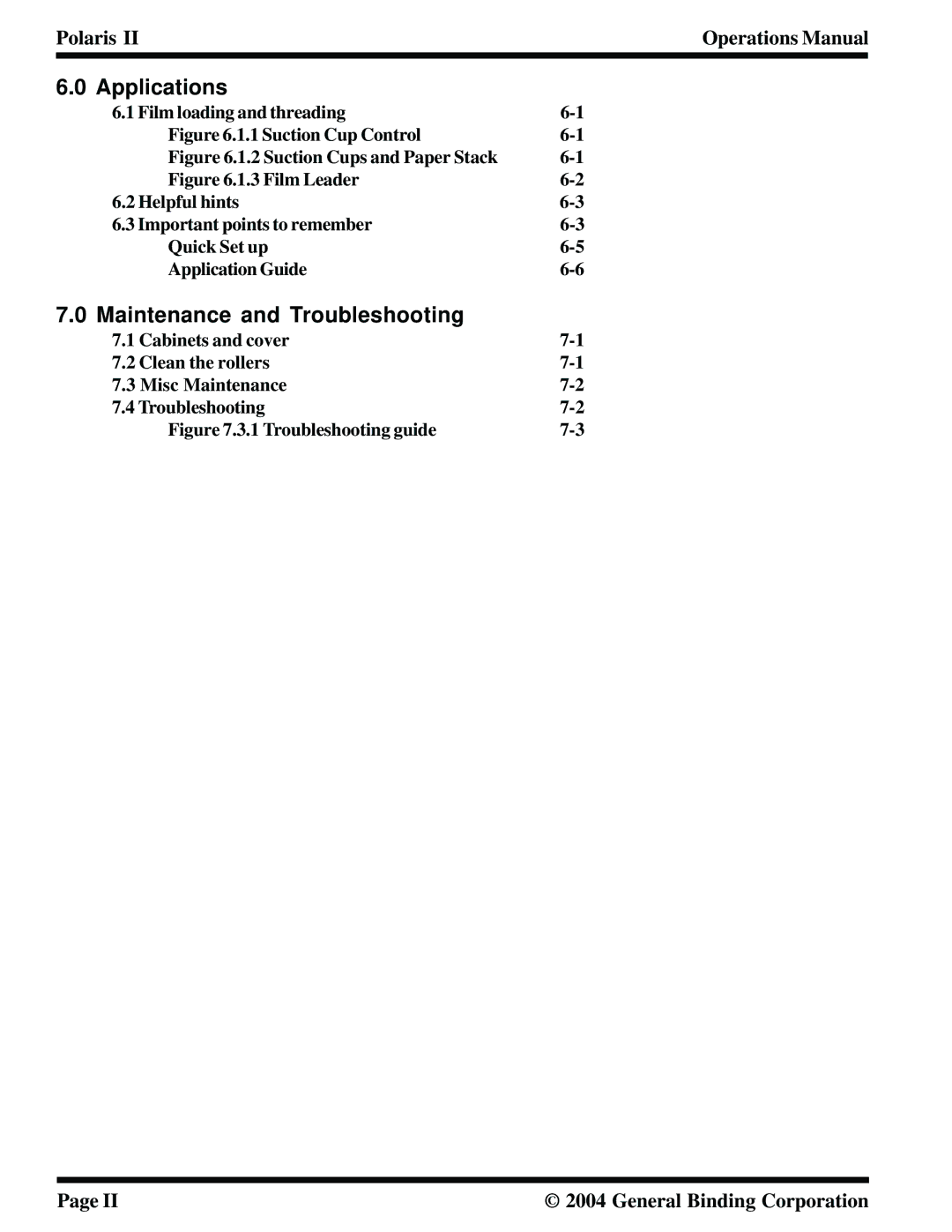 GBC 930-115 manual Applications, Maintenance and Troubleshooting 