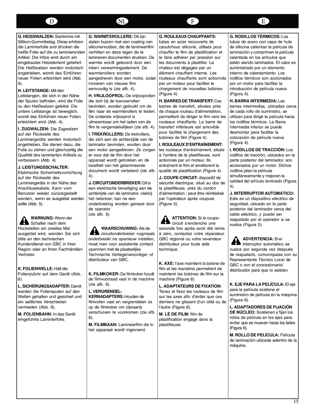 GBC Catena 35 Rouleaux Chauffants, Rouleaux D’ENTRAÎNEMENT, Adaptateurs DE Fixation, Interruptor Automá Tico 