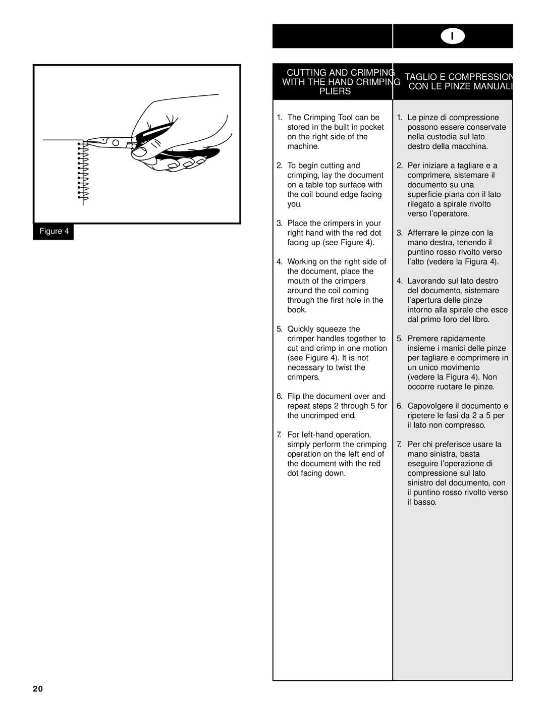 GBC CC2700 manual Cutting and Crimping 