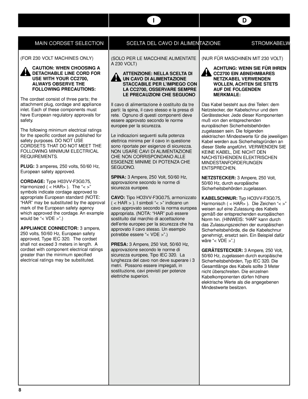 GBC CC2700 manual Always Observe the Following Precautions 