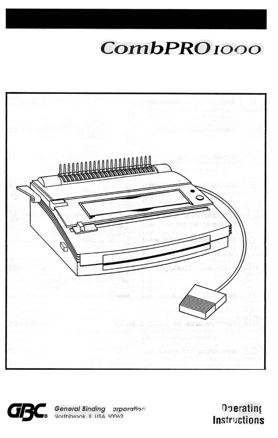 GBC COMBPRO1000 manual 