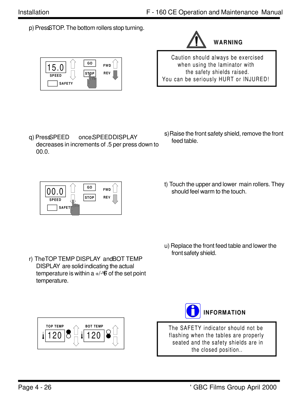 GBC F - 160 CE manual 00.0 