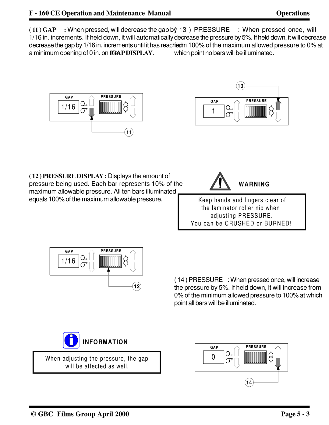 GBC F - 160 CE manual R N I N G 