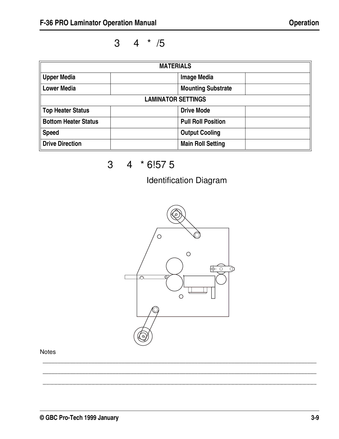 GBC F-36 manual 34*/5, 34*6!575, Identification Diagram 