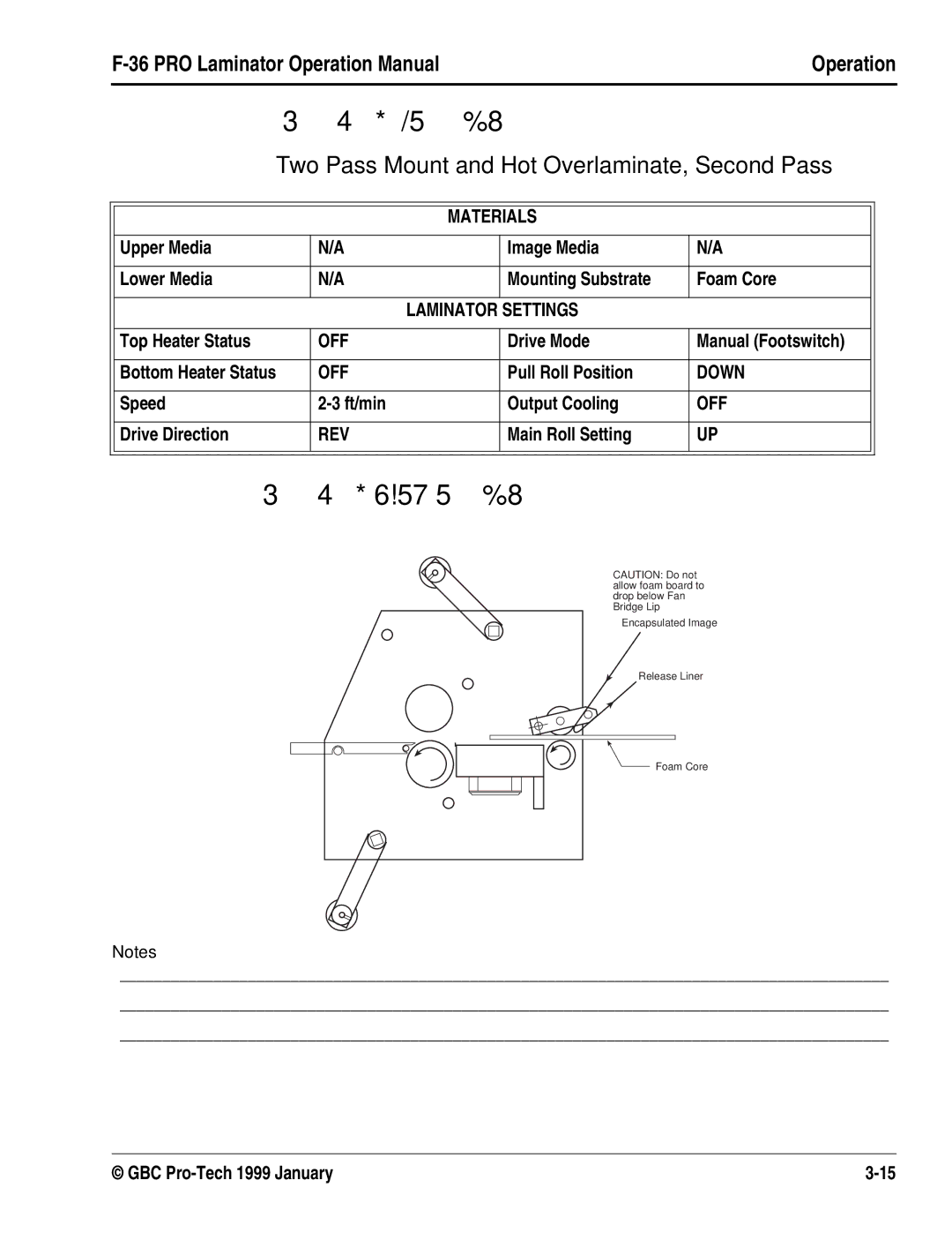 GBC F-36 manual 34*/5%8, 34*6!575%8, Two Pass Mount and Hot Overlaminate, Second Pass 