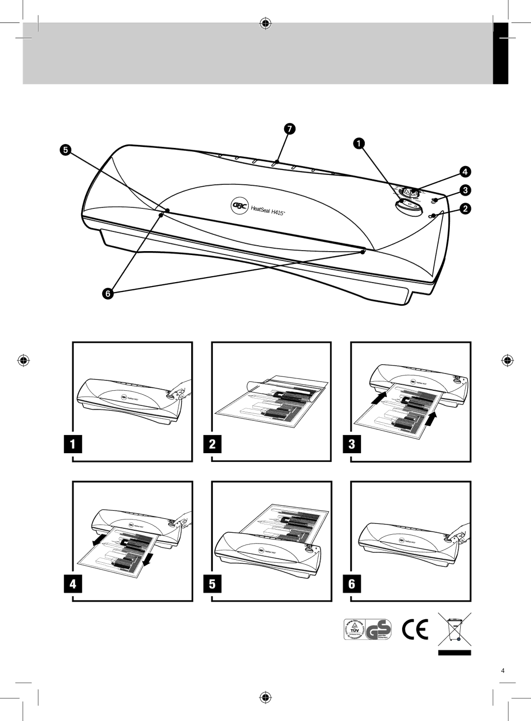 GBC H405, H415 instruction manual 