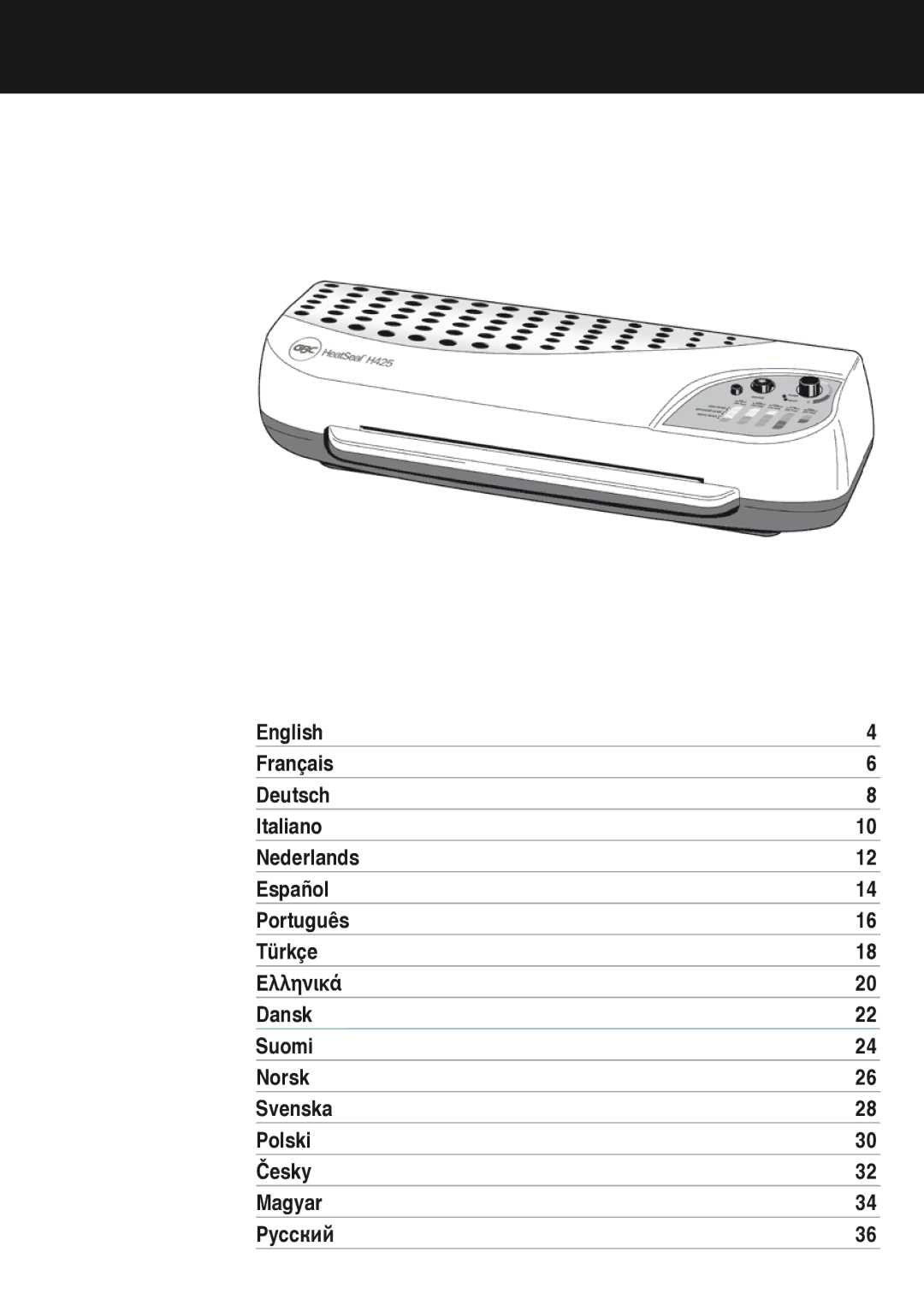 GBC H425 instruction manual 