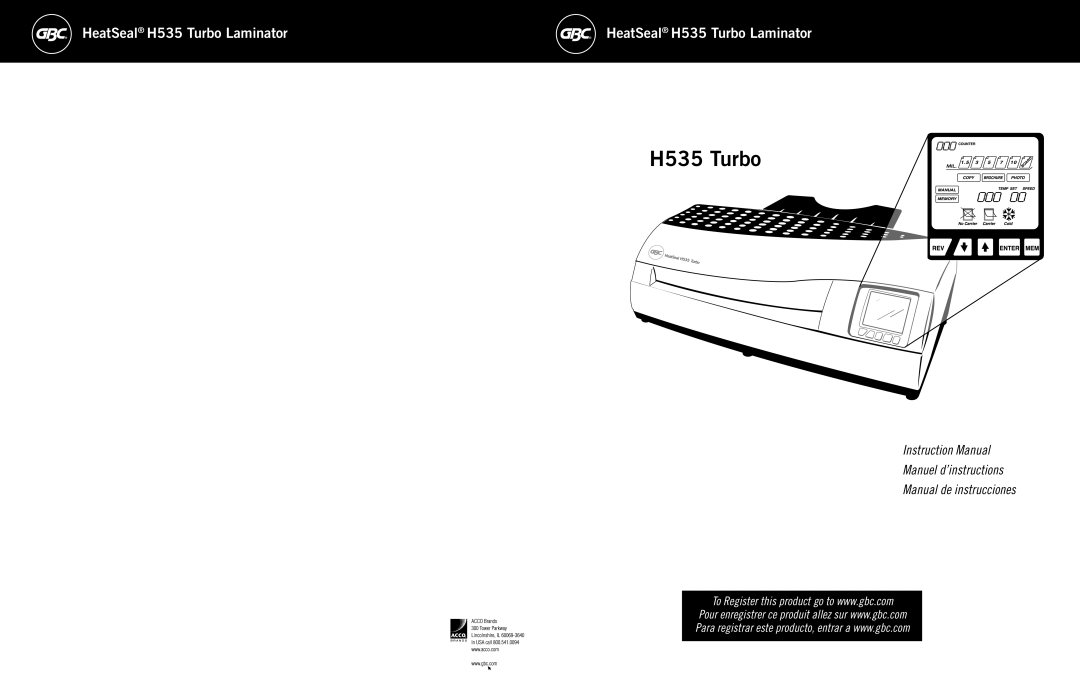 GBC instruction manual H535 Turbo 